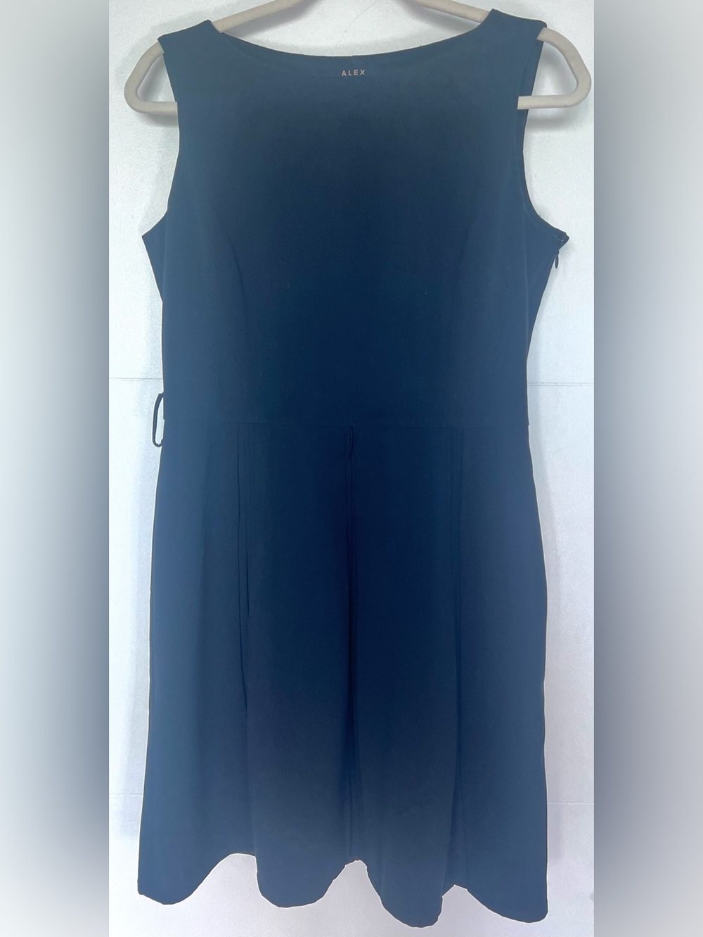 Alex Marie Black Sleeveless Pleated Fit & Flare Dress - Size